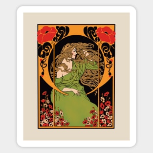 Art Deco Lady 2 (on cream) Sticker